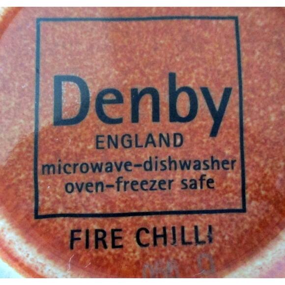 Denby Fire Chili 8.75" Lunch Salad Plates England Set Of 5 - Picture 6 of 6